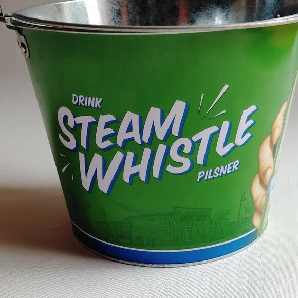 RETRO STEAM WHISTLE Beer Bucket Metal Beer Bucket - Picture 1 of 11